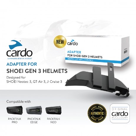 CARDO Adapter for SHOEI Helmets Gen 3 (Neotec 3 / GT-Air 3 / J-Cruise 3)