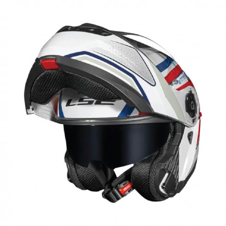 LS2 FF908 Strobe 2 Phantom Titan White Blue Red [ECE 22.06]