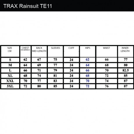 [READY TO ORDER] TRAX Rainsuit TE-11 Black/Black