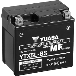 YUASA Motorcycle Battery YTX5L-BS (YBI) CBR150,BLACK/BOX CP
