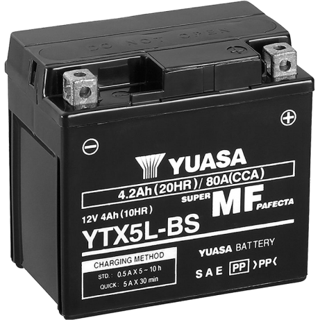 YUASA Motorcycle Battery YTX5L-BS (YBI) CBR150,BLACK/BOX CP