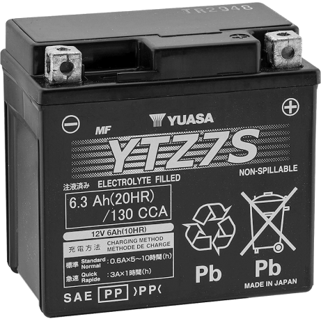 YUASA Motorcycle Battery YTZ7S (J) VARADARO 125 WC