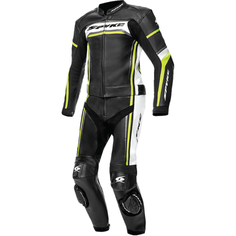 SPYKE Full Leather Suit Imola Sport 2pc Black/White/F-Yellow