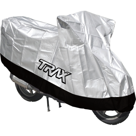 TRAX Motorcycle Cover 190T Polyester Double Colour Upper Silver/Lower Black 2XL 400cc w/ Bag