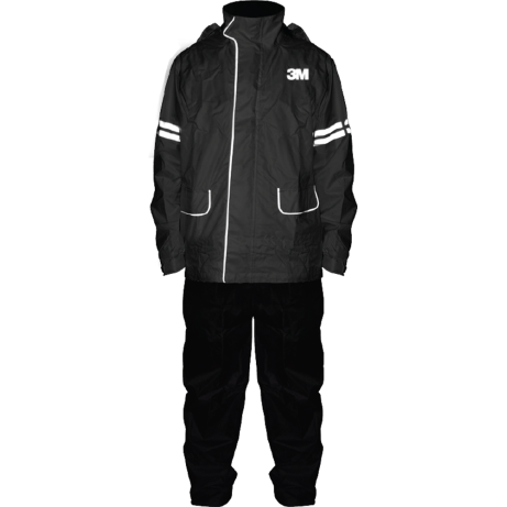 [READY TO ORDER] 3M Rainwear Scotchlite Reflective Raincoat Gen-2.1 Black