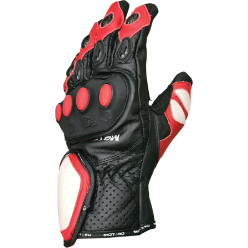 MOTERO Gloves SLG-115 Full Leather w Knuckle Red