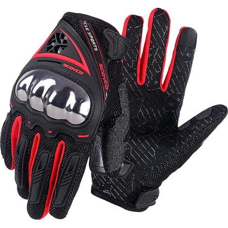SCOYCO Gloves MC44 w/ Knuckles Red