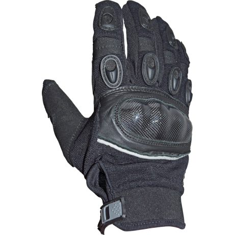 TRAX Gloves MC-14 SUPERMOTARD w Carbon Knuckle Black