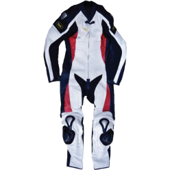 TRAX Full Leather Suit SLG-1202 Full Leather 1pc White/Black/Red