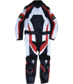 TRAX Full Leather Suit SLG-1204 Full Leather 2pc Black/White/Red