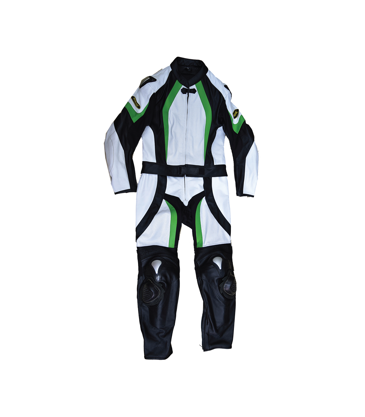 Buy TRAX Full Leather Suit SLG-1208 Full Leather 2pc White/Black/Green ...