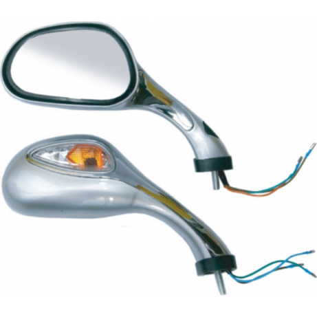 Back Mirror ASD-0607 D/GREY, C/RED, SILVER WITH LIGHT	PAIR