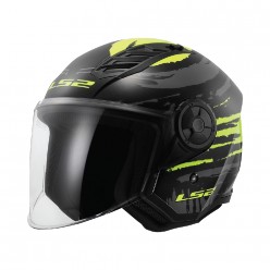 LS2 OF616 Airflow 2 Brush Gloss Black Hi Viz Yellow [PSB APPROVED]