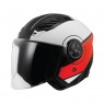 LS2 OF616 Airflow 2 Cover Matt White Red [PSB APPROVED]