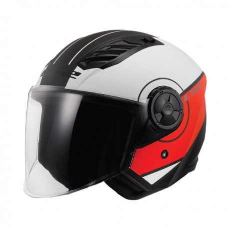 LS2 OF616 Airflow 2 Cover Matt White Red [PSB APPROVED]