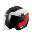 LS2 OF616 Airflow 2 Cover Matt White Red [PSB APPROVED]