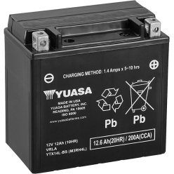 YUASA Motorcycle Battery YTX14L-BS (USA) CP